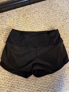 NWOT Lululemon Athletic Speed Up High Rise Lined Black shorts